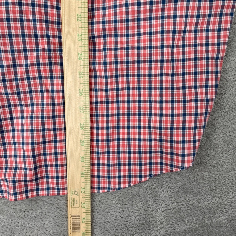 L.L. Bean Button Down Shirt Mens Large Red Blue Plaid Traditional Fit Outdoor - Picture 7 of 10